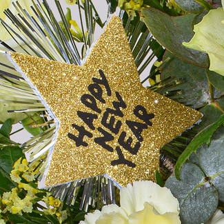 Flower Bouquet „Happy New Year“ with vase & Rotkäppchen Sparkling Wine
