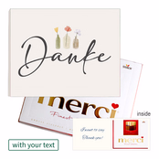 Personal Greeting Card with Merci: Danke (250 g)