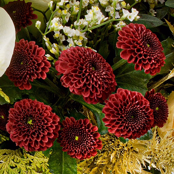 Premiumstrauß Vorfreude mit Premiumvase & Ferrero Giotto 3er