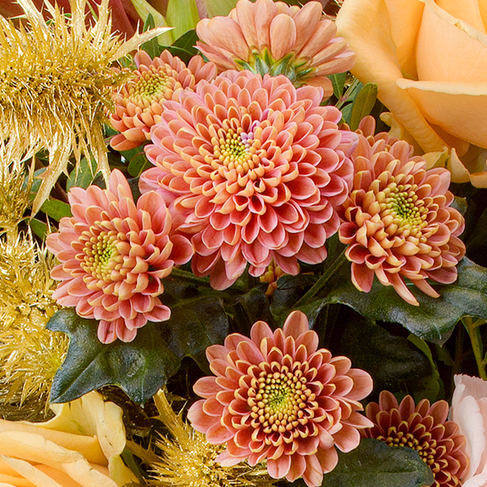 Premium Bouquet Wintersonne with Premium Vase & 3 Ferrero Giotto