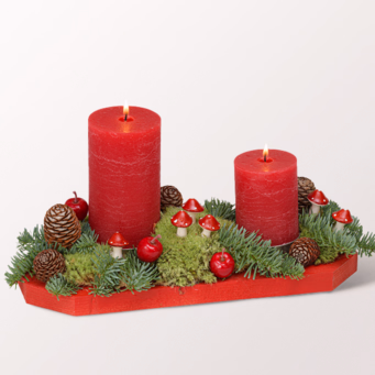 Christmas Arrangement Winterzauber (32 x 12 cm) with 3 Ferrero Giotto